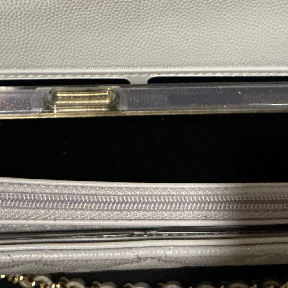 CHANEL New Dove Grey 21A Caviar Leather Gold HW WOC🩶Converted Wallet on Chain - Picture 5 of 15